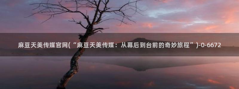 麻豆传媒官网女主：麻豆天美传媒官网(“麻豆天美传媒：从幕后到台前的奇妙旅程”)
