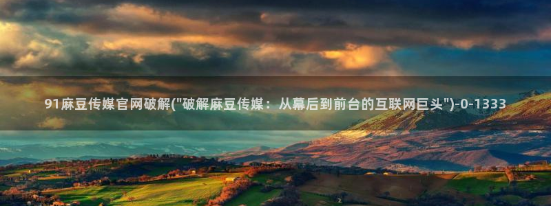 麻豆传媒网站官网